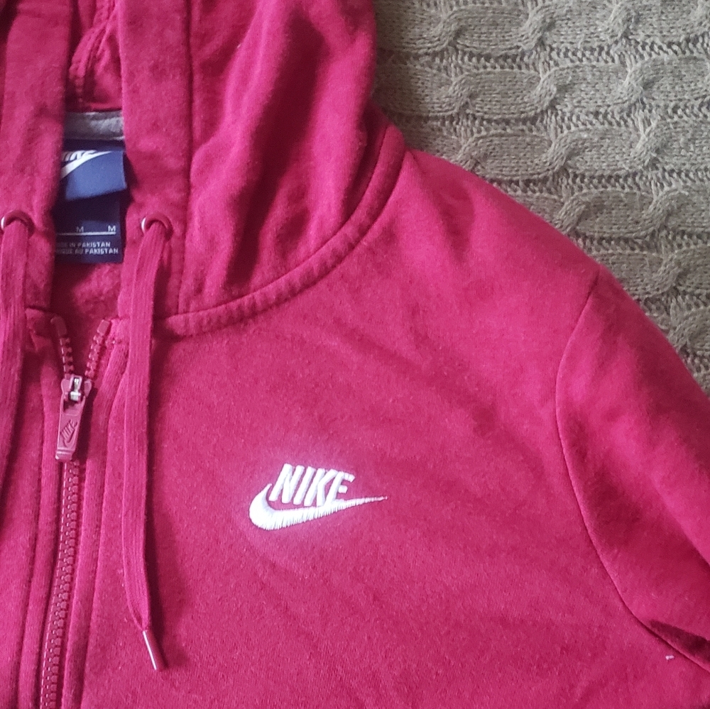 Red/burgundy Nike zip up sweatshirt